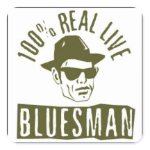 100% Real Live Bluesman Square Sticker
