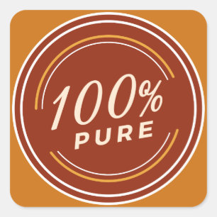 100 % reine Produktqualität Quadratischer Aufkleber