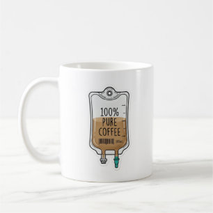 100% Reiner Kaffee IV-Tropf Lustiger Krankenpflege Kaffeetasse