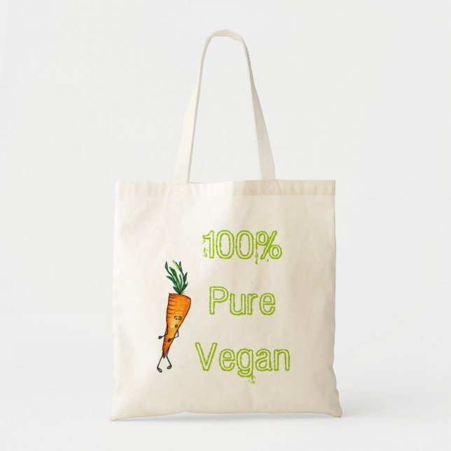 100% reines veganes - Karotte Tragetasche (Vorne)
