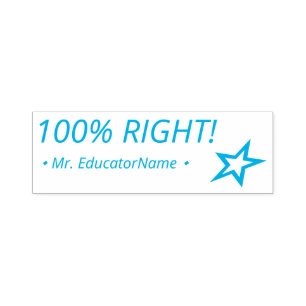 "100% RICHTIG!" + Benutzerdefinierter Name des Leh Permastempel