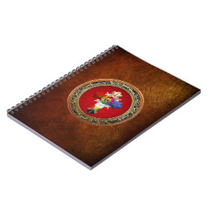 [100] Rosy Cross (Rose Croix) auf Red & Gold Notizblock