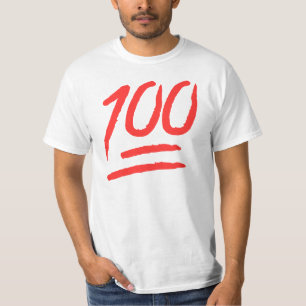 "100" rotes Emoji WeltT-Shirt T-Shirt