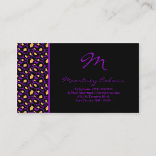 100 Royal Lila Cheetah Print Business Card Visitenkarte