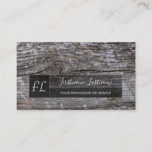 100% rustikale natürliche Bio Holzmonogramm Visitenkarte