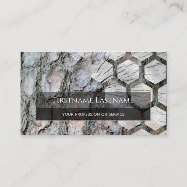 100% rustikales, natürliches, Bio Holzrechteck Visitenkarte (Vorderseite)