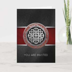 [100] Sacred Celtic Silver Knot Cross Einladung