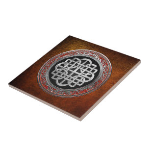 [100] Sacred Celtic Silver Knot Cross Fliese