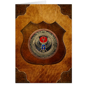 [100] Sacred Gold Egyptian Winged Scarab mit Ankh
