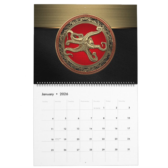 [100] Sacred Gold Octopus in Defensive Posture Kalender (Jan 2026)