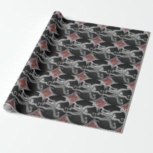 [100] Sacred Silver Octopus in Defensive Posture Geschenkpapier