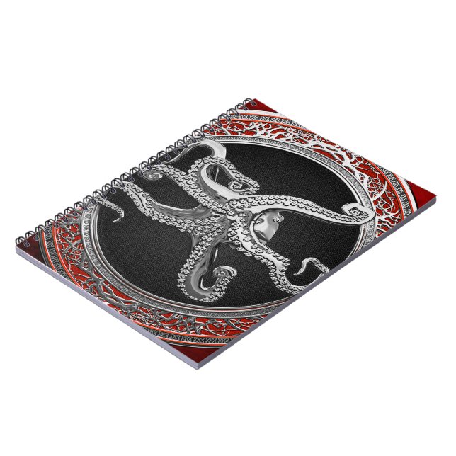 [100] Sacred Silver Octopus in Defensive Posture Notizblock (Linke Seite)