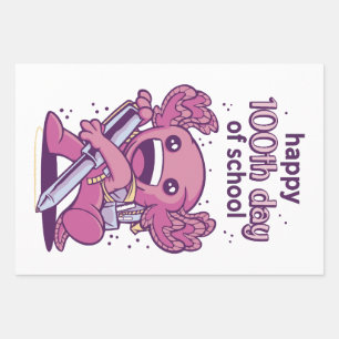 100. Schuleinladung Geschenkpapier Set