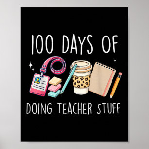 100 Schulfrauentage Lehrerin Grafik 100. Poster