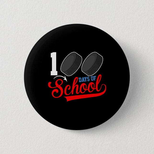 100. Schulhockey-Tag 100 Tage Schulzeit Button (Vorderseite)