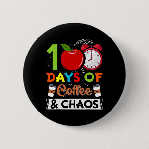 100. Schulkostümelehrer 100 Tage Kaffee Button