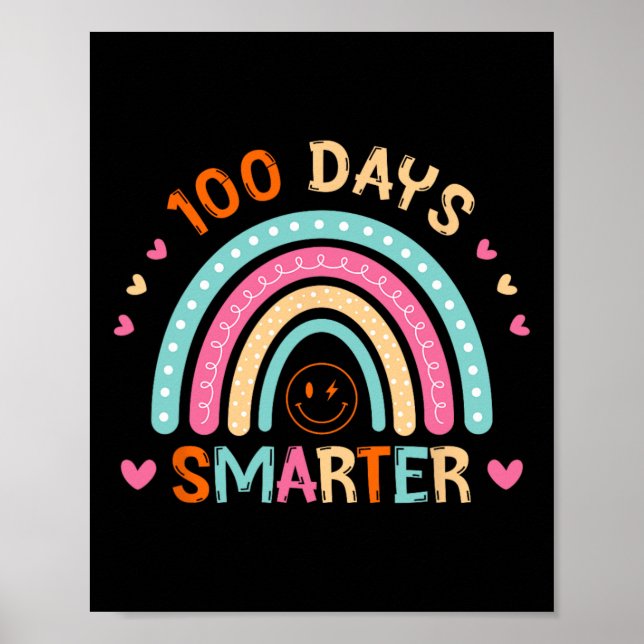 100. Schullehrer 100 Tage klüger Rainb Poster (Vorne)