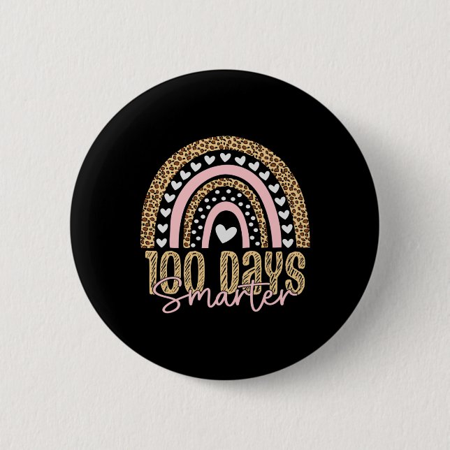 100. Schullehrer 100 Tage Regenbogen Leopa Button (Vorderseite)