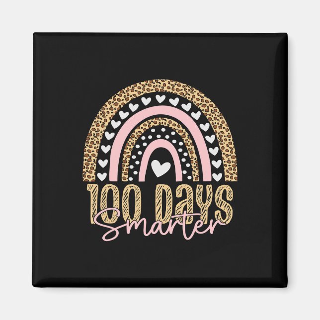 100. Schullehrer 100 Tage Regenbogen Leopa Magnet (Vorne)