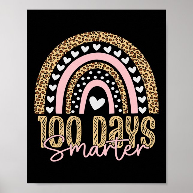 100. Schullehrer 100 Tage Regenbogen Leopa Poster (Vorne)