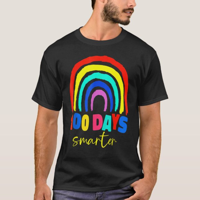 100. Schullehrer Boho Rainbow 100 Days T-Shirt (Vorderseite)
