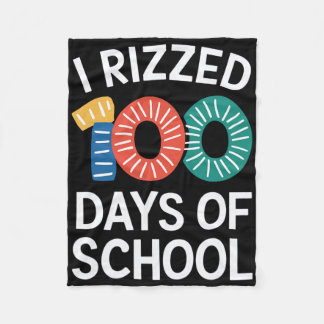 100. Schullehrer I Rizated 100 Days Fleecedecke