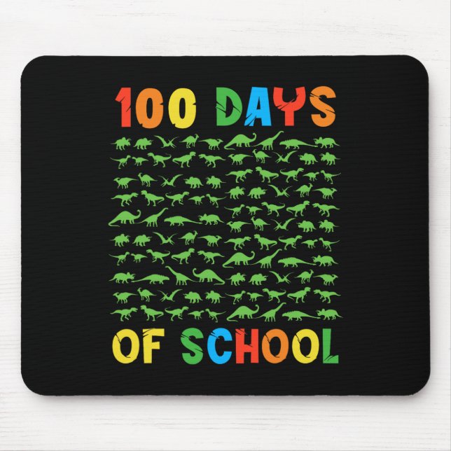100. Schullehrer Kinder 100 Tage Dinosaurier Mousepad (Vorne)