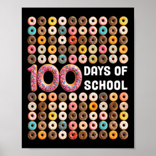 100. Schullehrer Kinder 100 Tage Donuts D Poster