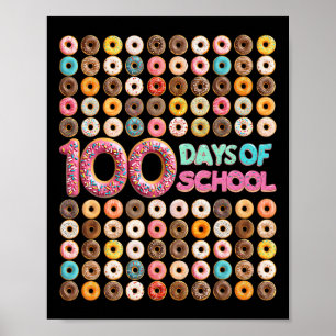 100. Schullehrer Kinder 100 Tage Donuts Poster