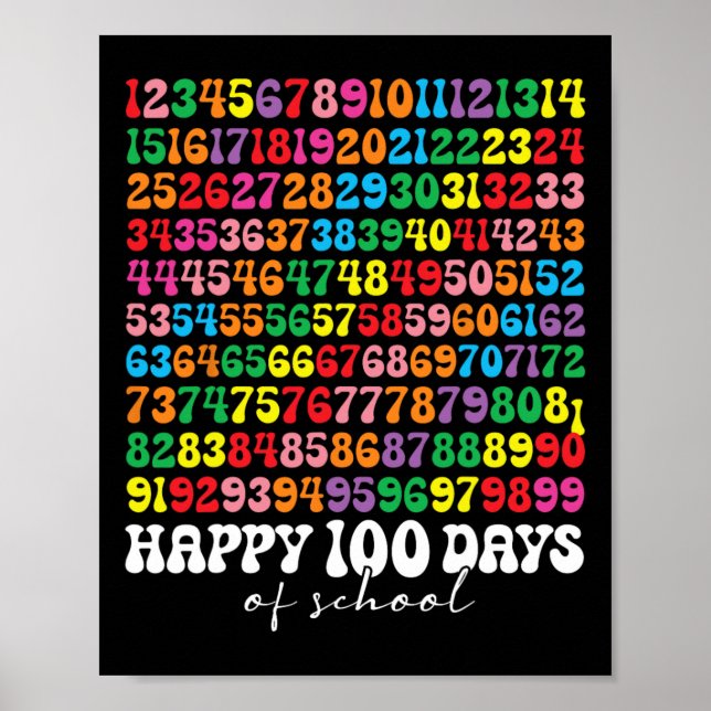 100. Schullehrer Kinder 100 Tage Mathematik Num Poster (Vorne)