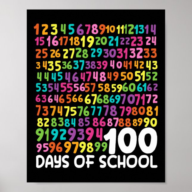 100. Schullehrer Kinder 100 Tage Mathematik Num Poster (Vorne)