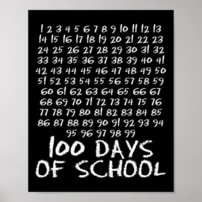 100. Schullehrer Kinder 100 Tage Mathematik Num Poster (Vorne)