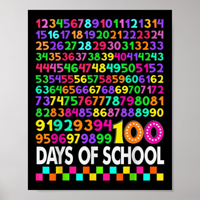 100. Schullehrer Kinder 100 Tage Mathematik Num Poster (Vorne)