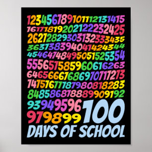 100. Schullehrer Kinder 100 Tage Mathematik Num Poster