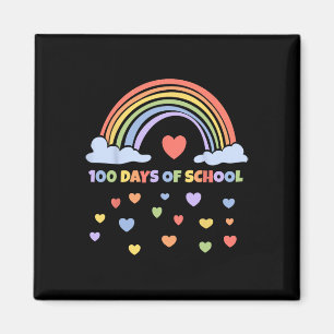 100. Schullehrer Kinder 100 Tage Regenbogen Magnet