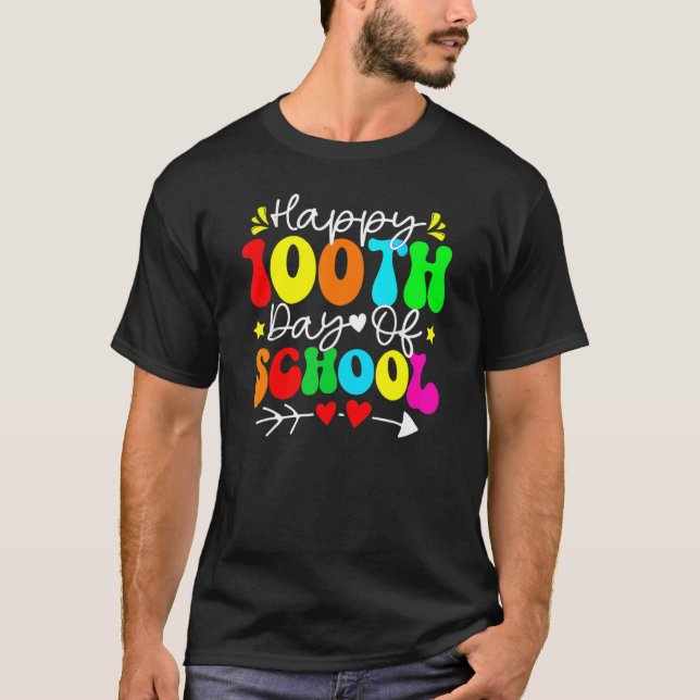 100. Schullehrer Kinder Kind glücklich 100 D T-Shirt (Vorderseite)