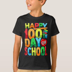 100. Schullehrer Kinder Kind glücklich 100 D T-Shirt