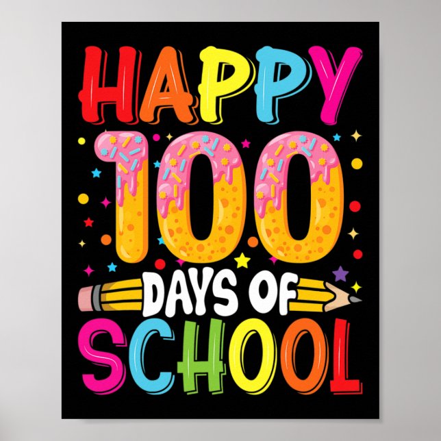 100. Schullehrer Kinder Kinder glücklich 100 Poster (Vorne)