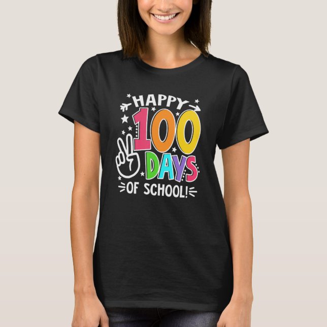 100. Schullehrer Kinder Kinder glücklich 100 T-Shirt (Vorderseite)