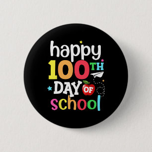 100. Schullehrer Kinder Mädchen Jungen glücklich Button