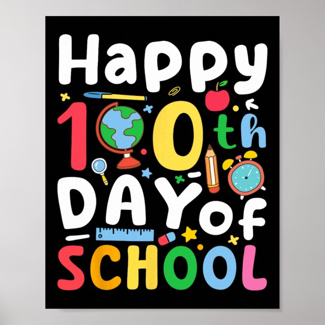 100. Schullehrer Kinder Mädchen Jungen glücklich Poster (Vorne)