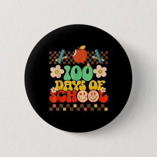 100. Schullehrer Kinder Retro Groovy 100 Button