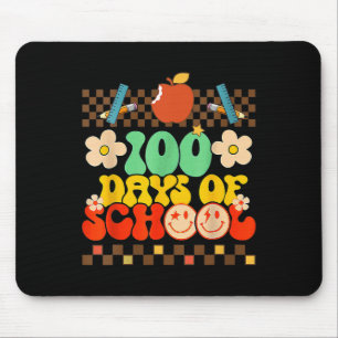 100. Schullehrer Kinder Retro Groovy 100 Mousepad