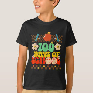 100. Schullehrer Kinder Retro Groovy 100 T-Shirt