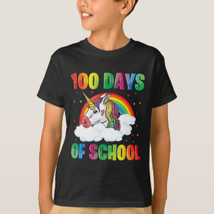 100. Schullehrer Unicorn Kinder 100 Tage T-Shirt