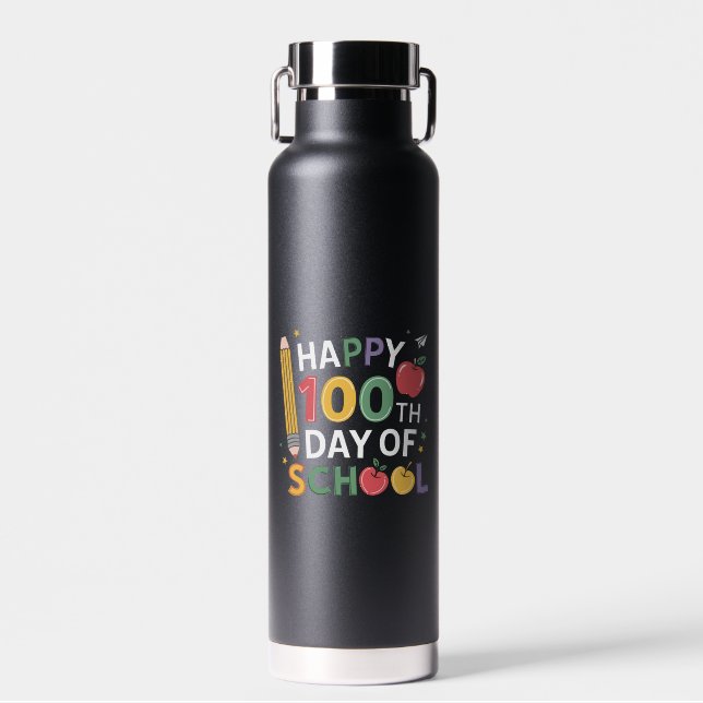 100. SchullehrerInnen glücklich 100 Tage Trinkflasche (Vorne)