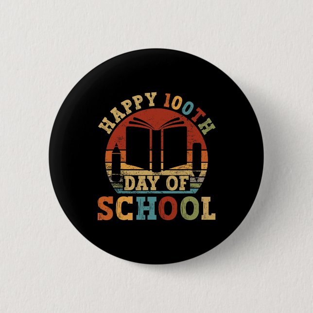 100. Schullehrertag Schüler 100 Tage Vinta Button (Vorderseite)