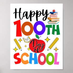 100. Schullehrertag Schüler Kinder 100 Tage Poster