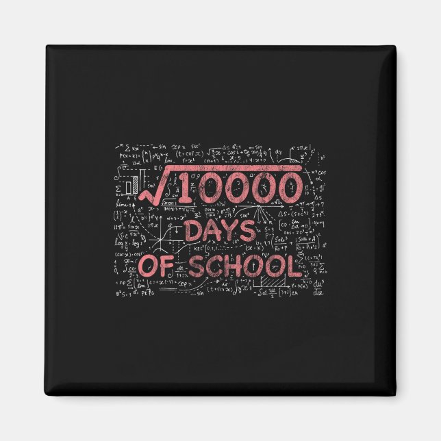 100. Schulmathematiklehrer 100 Schultage Magnet (Vorne)