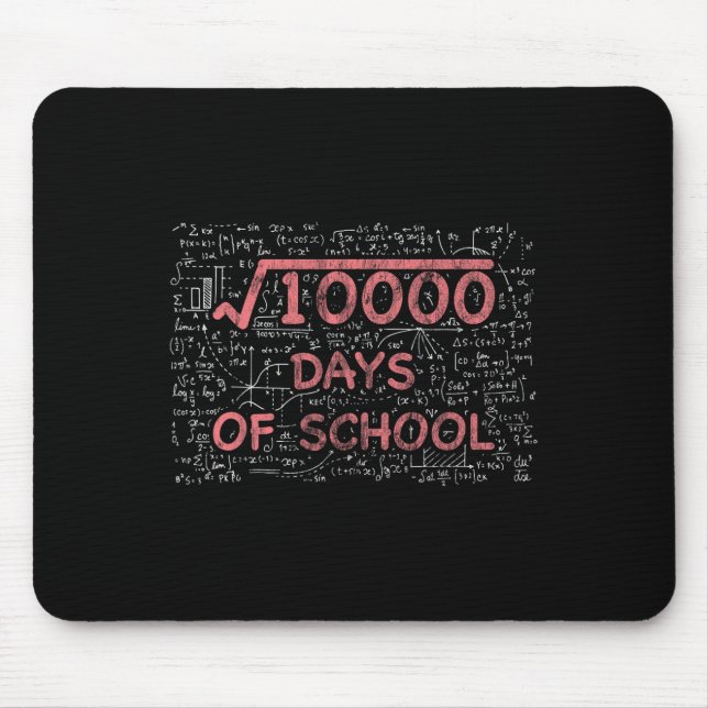 100. Schulmathematiklehrer 100 Schultage Mousepad (Vorne)
